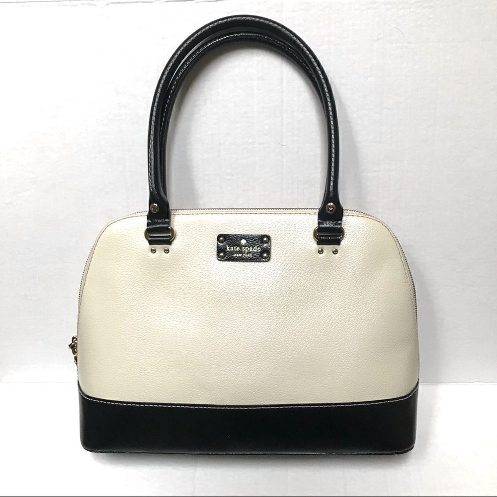 Kate Spade two-tone pebbled leather Wellesley Rachel top handle shoulder bag